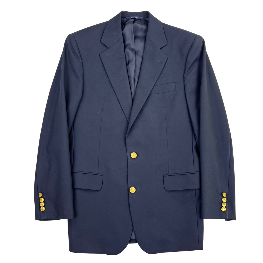 Brooks Brothers Madison Loro Piana Blazer Men's 39L Blue Gold Brookwood Coat